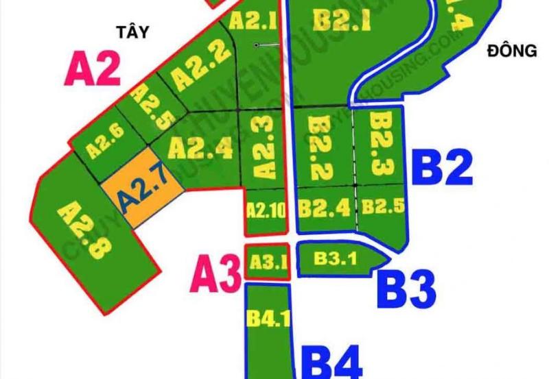 Bản đồ quy hoạch chi tiết một số block liền kề nổi bật tại Thanh Hà (B1.4, B2.1, A2.5)